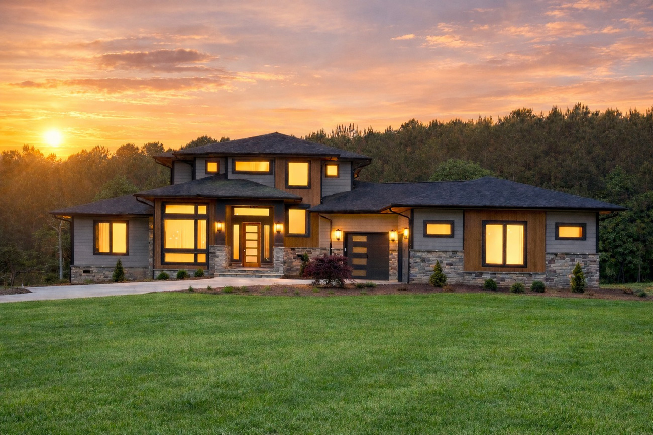 exterior of a custom built home by smart construction