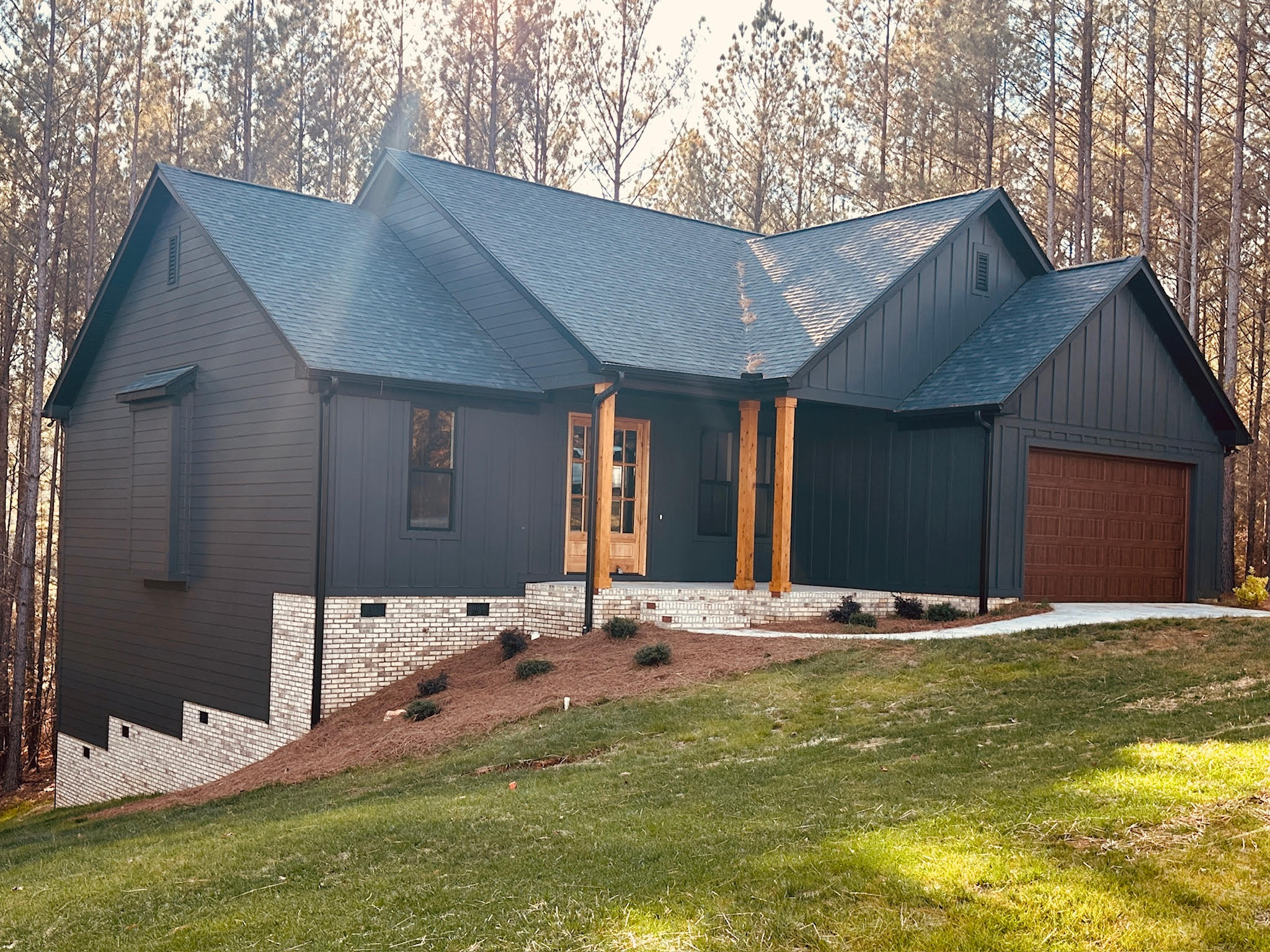 exterior of home, black siding