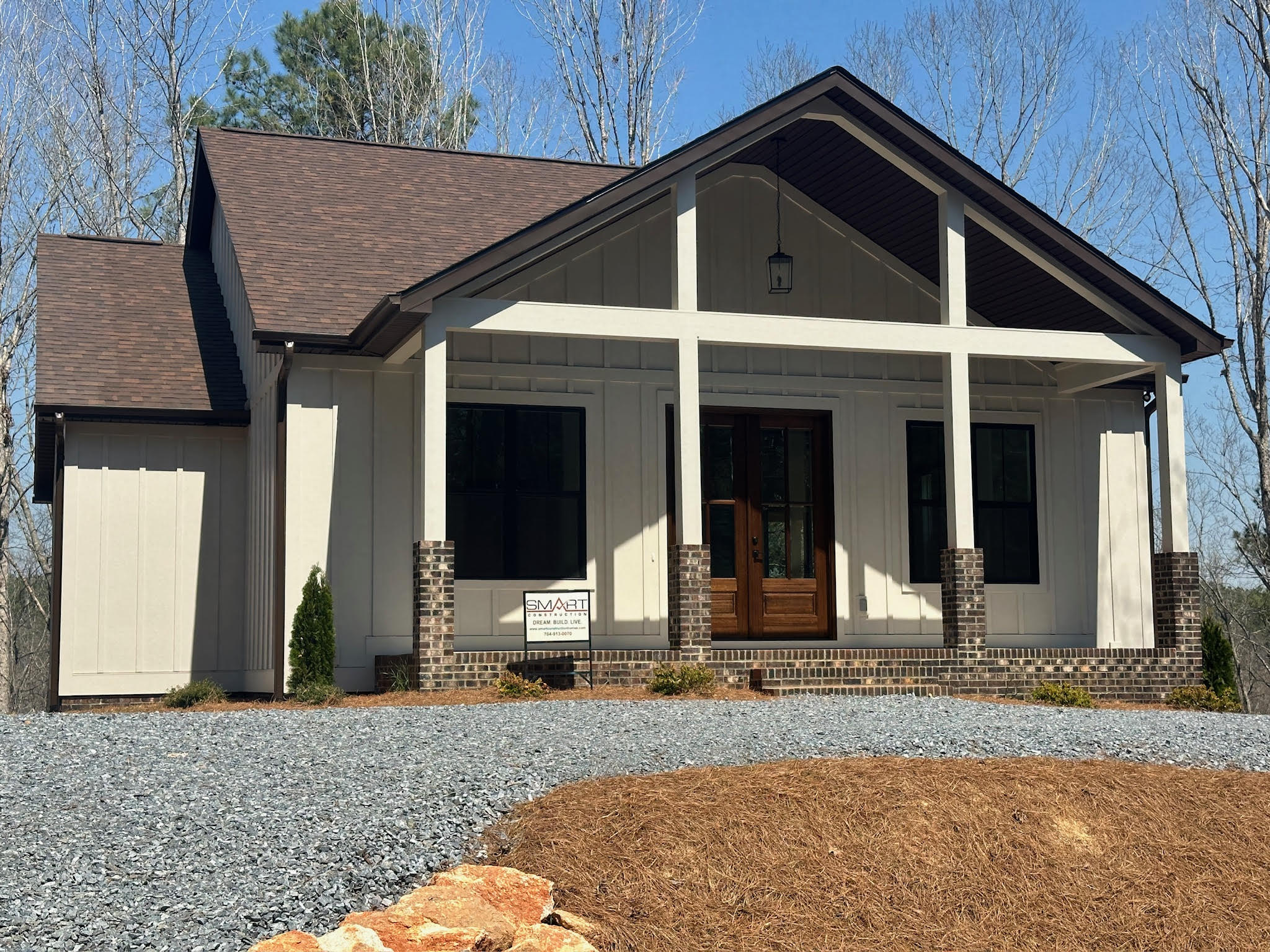 cream board and batten home