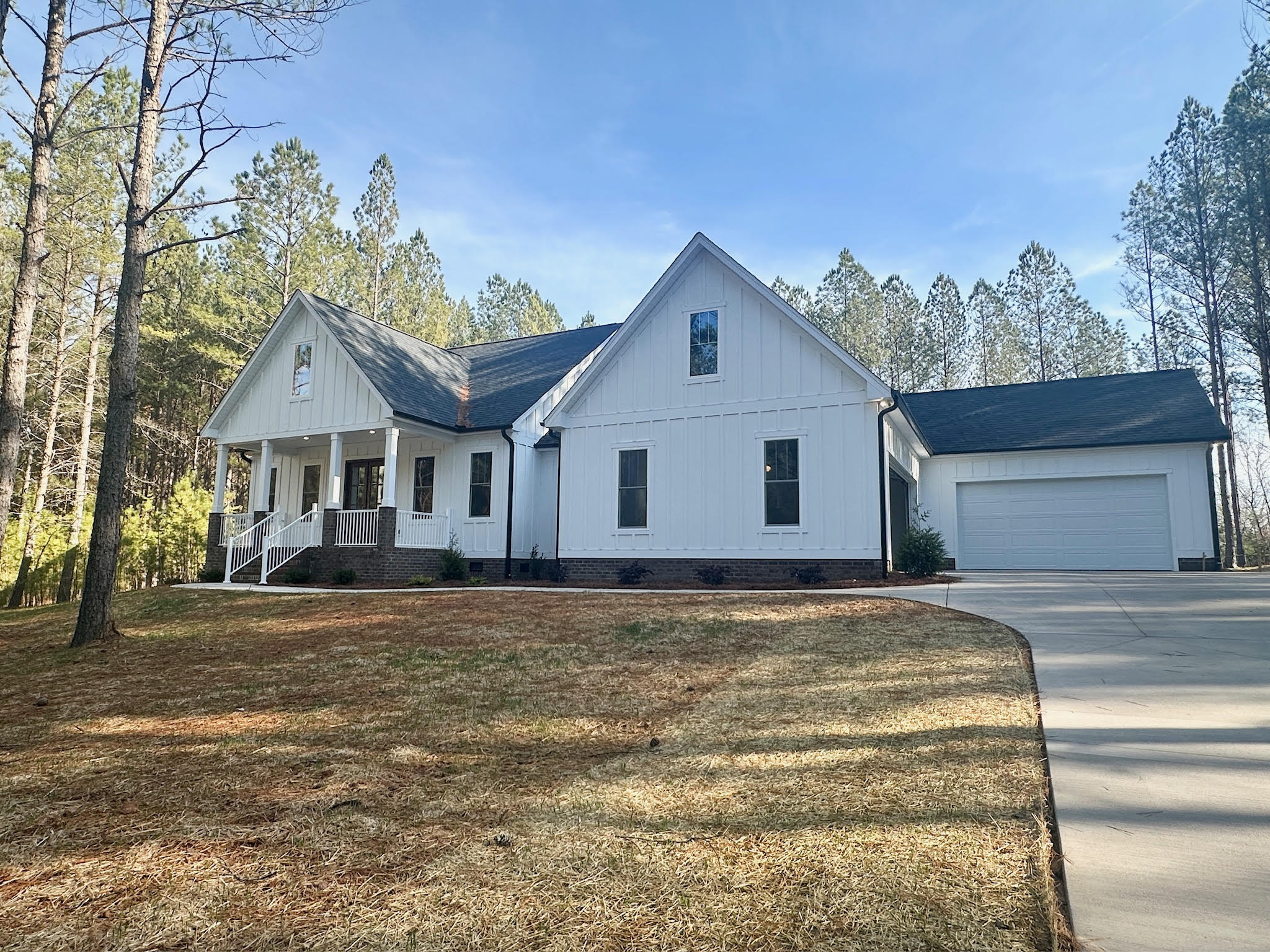 white board and batten exterior of home