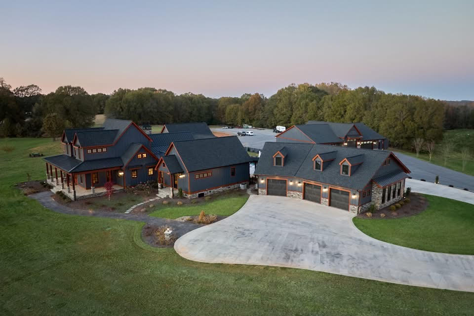 aerial view of custom estate